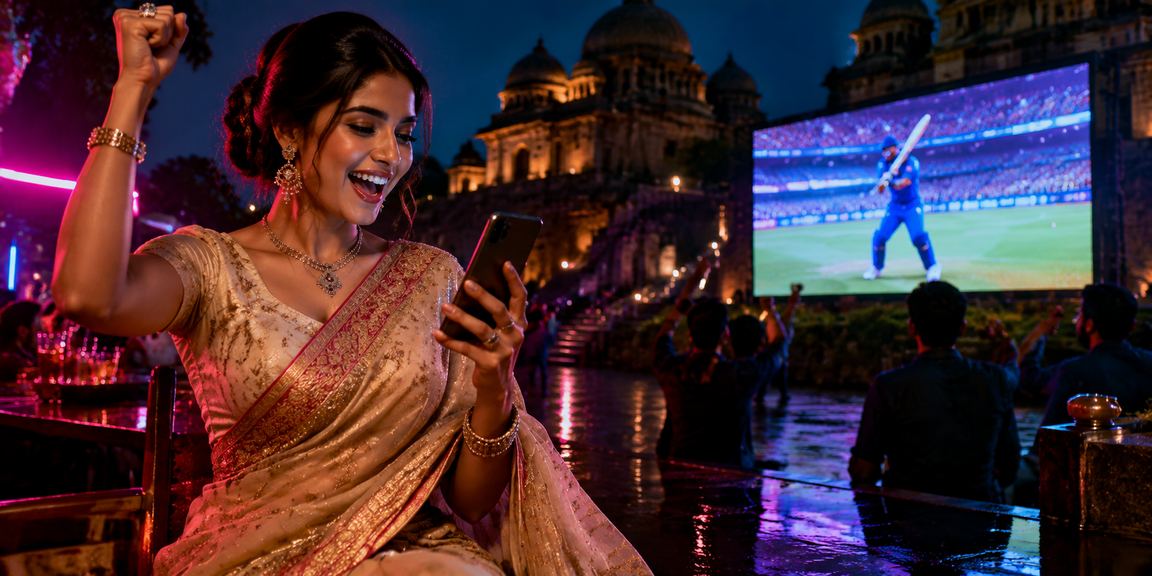 কুমিল্লা ক্রিকেট বেটিং শাড়ি পরিহিত মডেল